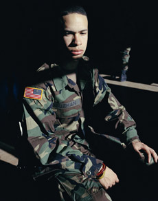 Portrait of male soldier.