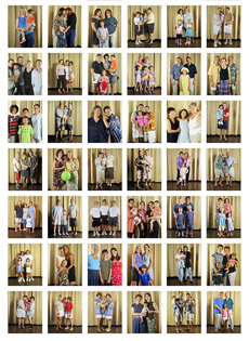 Grid of 42 family portraits.