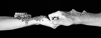 Linda Kroff, 'War' from the installation, '24 Words: 1 Year,' 2003, Gelatin silver print, 12 x 36 inches, Copyright and courtesy of the artist