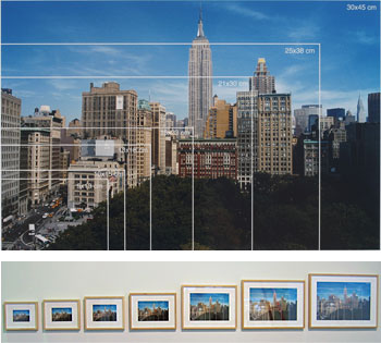 Jonathan Monk, All the sizes available in all the sizes available (Manhattan), 2005, 7 Digital photographs (Fujicolor print), dimensions varied, AP1 from unique edition, Copyright the artist and courtesy of Casey Kaplan Gallery (New York, NY)